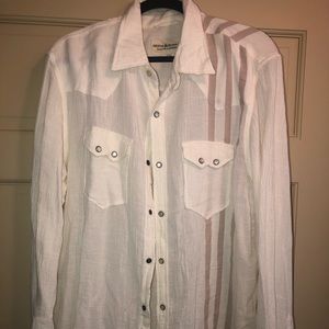 Ivory Linen Blend Button Down- sz XL